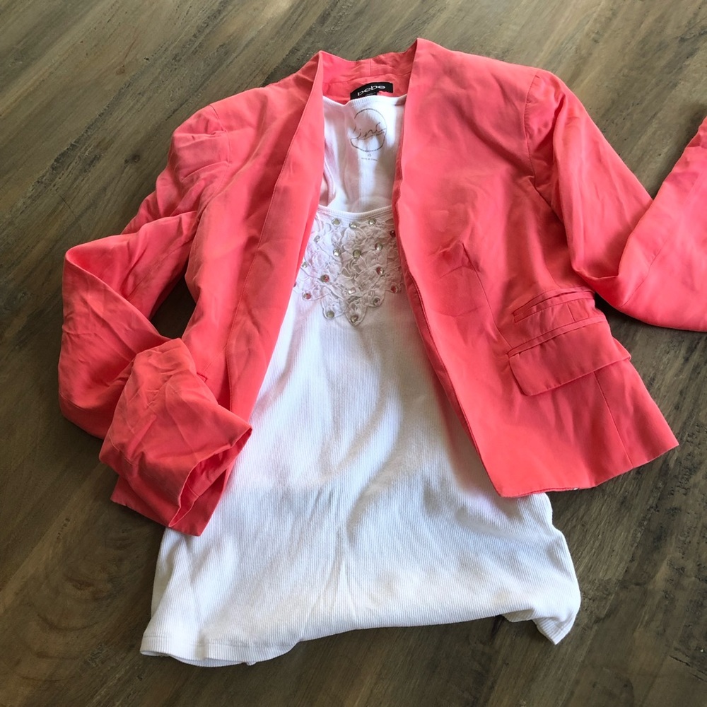 Bebe Coral/Hibiscus Blazer (00)
